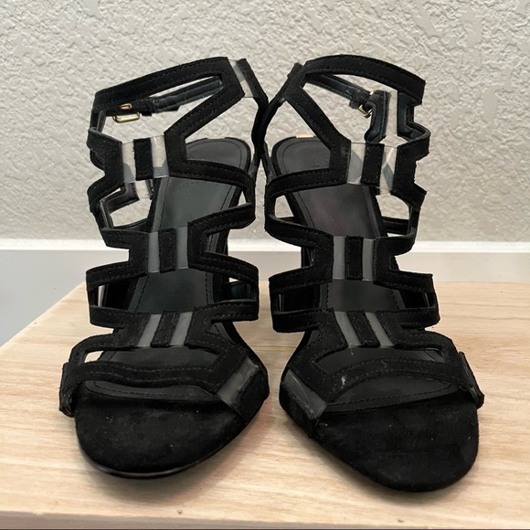 Guess Padton Black Strap Stiletto Heel Sandals 5.5 - Picture 3 of 4